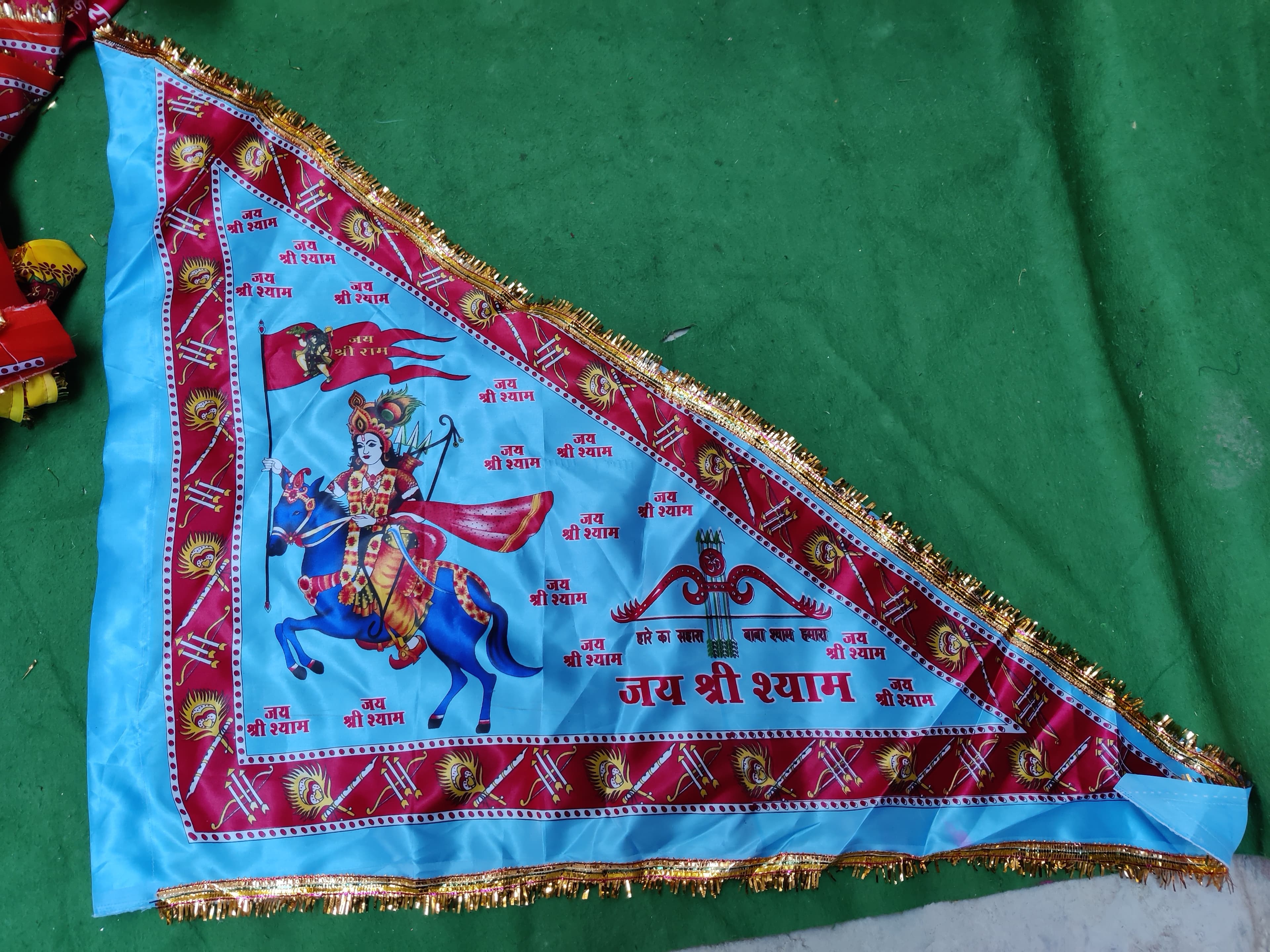 Shree Shyam Printed Nishan — Neela Ghoda, Sky Blue, 0.50M