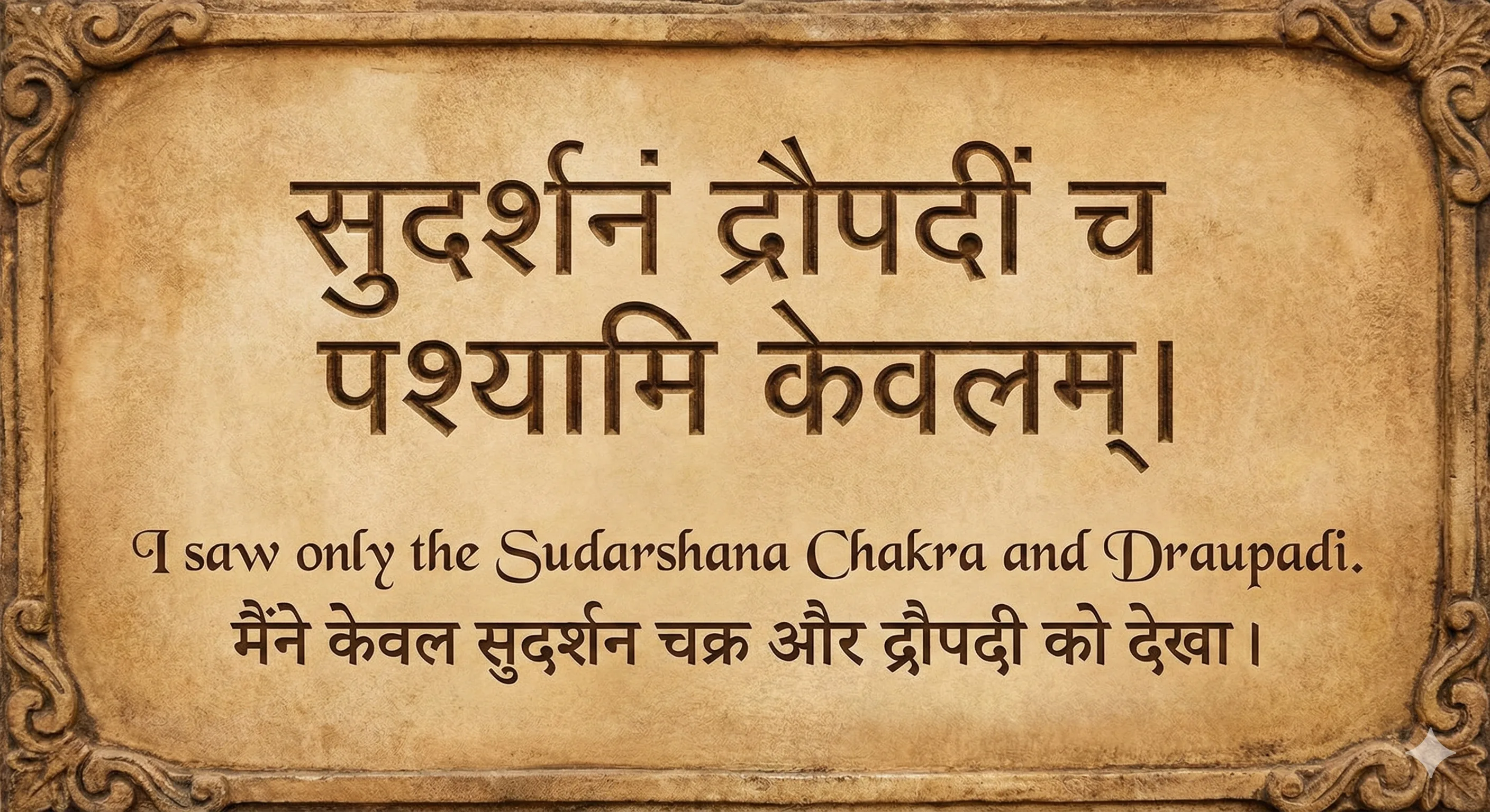 The Peepal leaf test where Krishna in disguise hides a leaf beneath his foot and Barbarika's arrow finds it